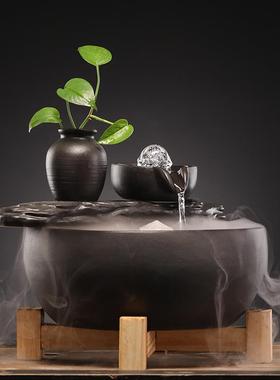 流水喷摆件中18694式招财厅办公桌面水循环时来运客转乔室迁开业