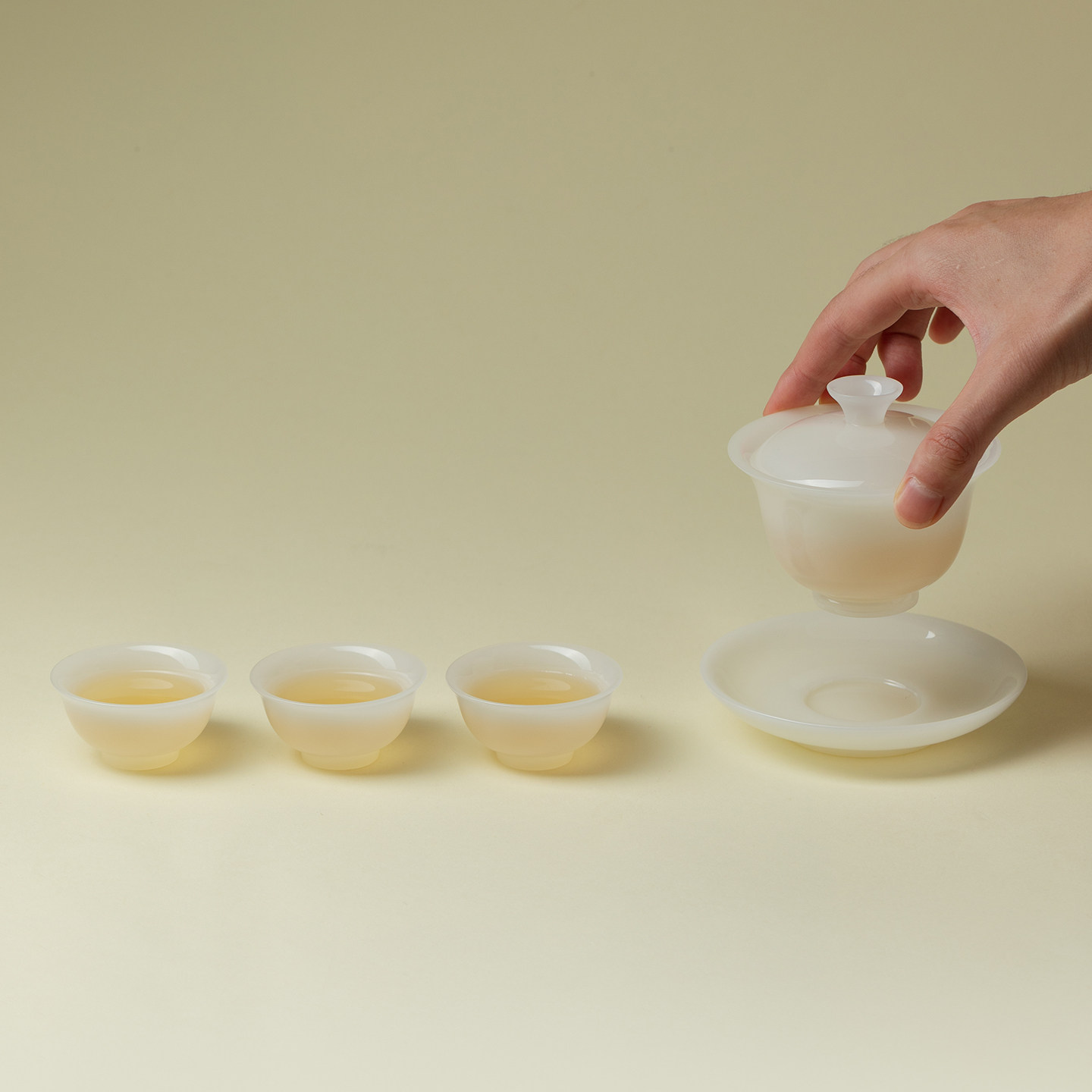 里作 冰种璞玉瓷三才盖碗功夫茶具套装高端白瓷茶杯礼盒装伴手礼,淘宝优惠券,粉丝福利购,淘宝优惠卷