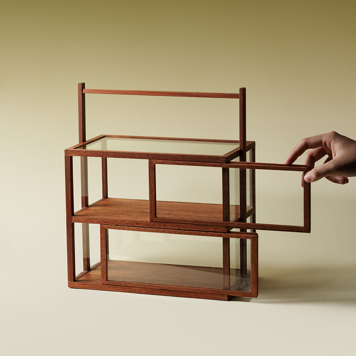 里作 新中式花梨木双层玻璃收纳柜茶杯茶壶陈列展示柜茶具收纳架,淘宝优惠券,粉丝福利购,淘宝优惠卷