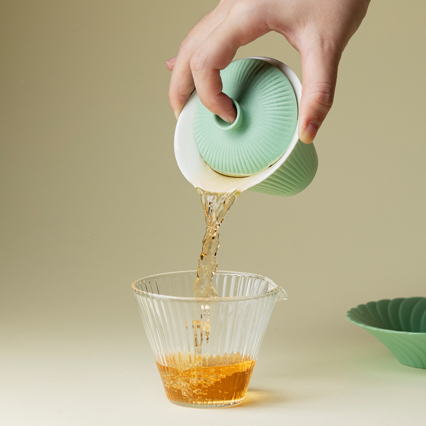 里作 竹青釉旅行茶具套装一碗三杯便携式户外露营泡茶壶茶杯公杯,淘宝优惠券,粉丝福利购,淘宝优惠卷