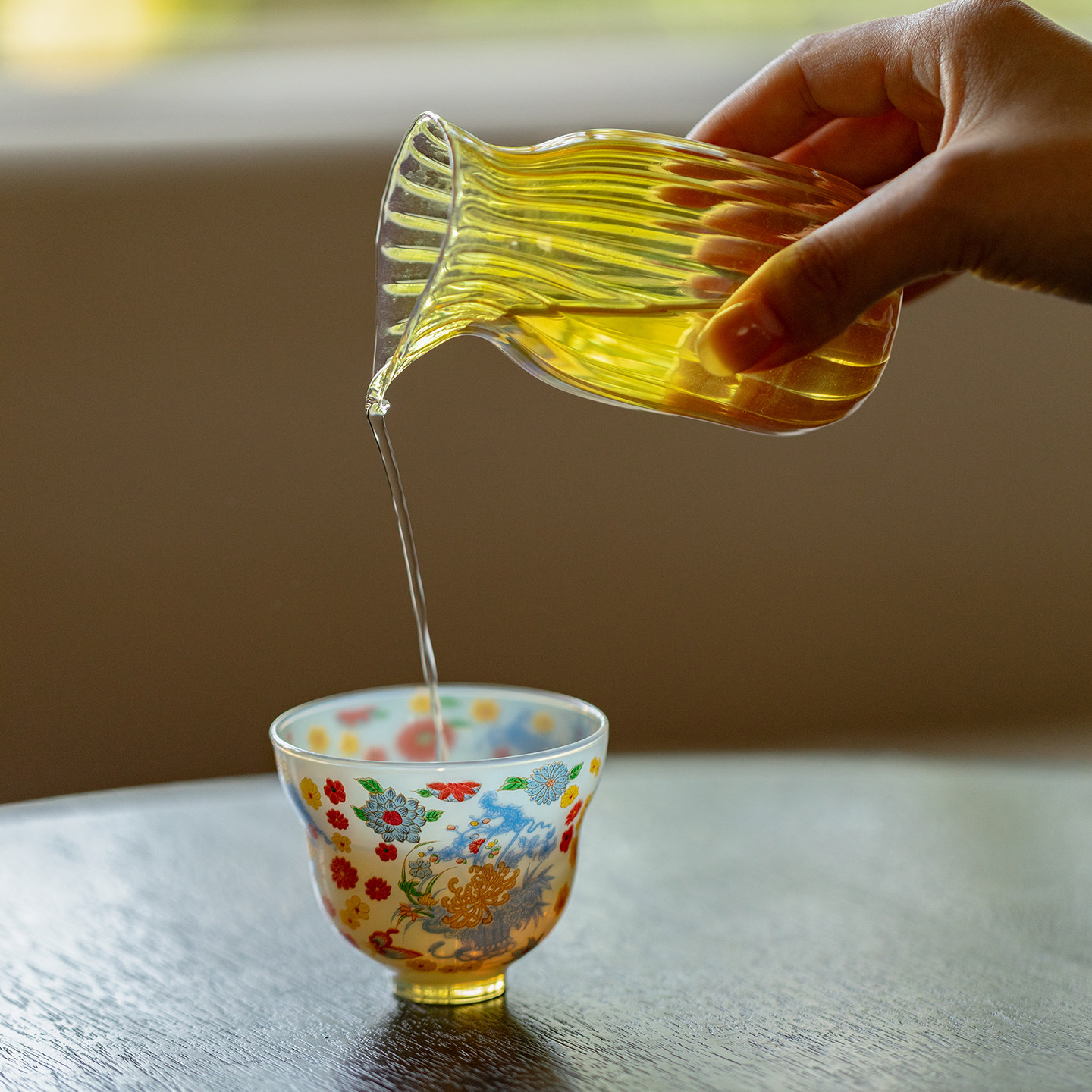 里作冰玉繁花日式茶杯家用耐热玻璃品茗杯女士个人专用主人杯单杯,淘宝优惠券,粉丝福利购,淘宝优惠卷