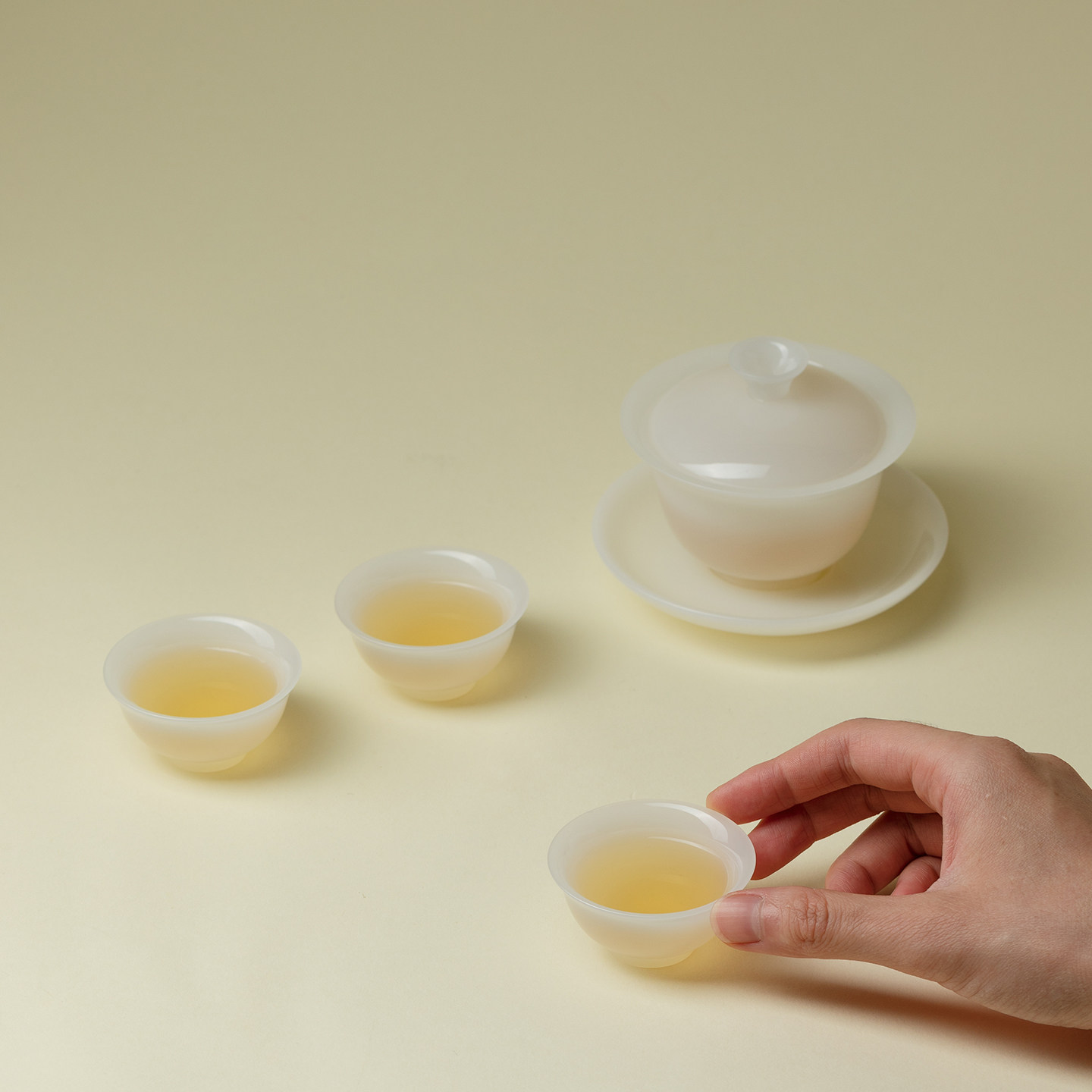 里作 冰种璞玉瓷三才盖碗功夫茶具套装高端白瓷茶杯礼盒装伴手礼,淘宝优惠券,粉丝福利购,淘宝优惠卷