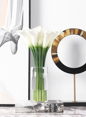 北欧风桌面花瓶花艺摆件售楼样板间客厅酒店家居玻璃花器装饰摆设