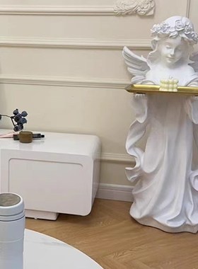 爱丽丝天使托盘复古迎宾大型落地摆件法式家居装饰品网红软装客厅