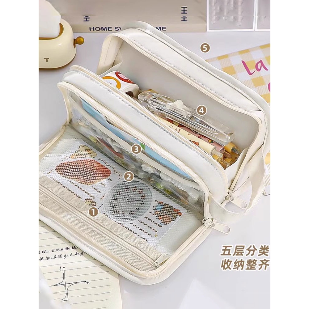 卡西米尔透明笔袋送吧唧社恐隐藏痛包纯色大容量痛层可放小卡谷子 - 图0