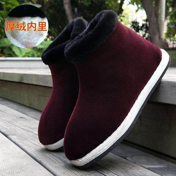 手工布鞋湖南邵阳冬季保暖加绒防滑中老年鞋千层底爸爸居家棉鞋男,淘宝优惠券,粉丝福利购,淘宝优惠卷