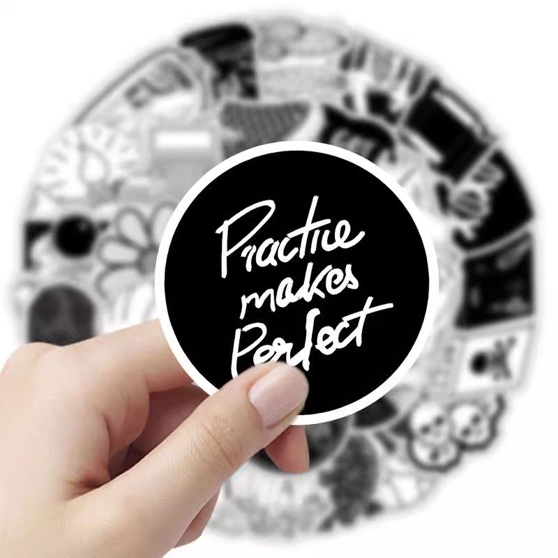 【大图释官方授权】50张黑白vsco贴纸艺术风创意涂鸦小图案行李箱电脑水杯平板手机壳防水贴画小众个性贴画,淘宝优惠券,粉丝福利购,淘宝优惠卷