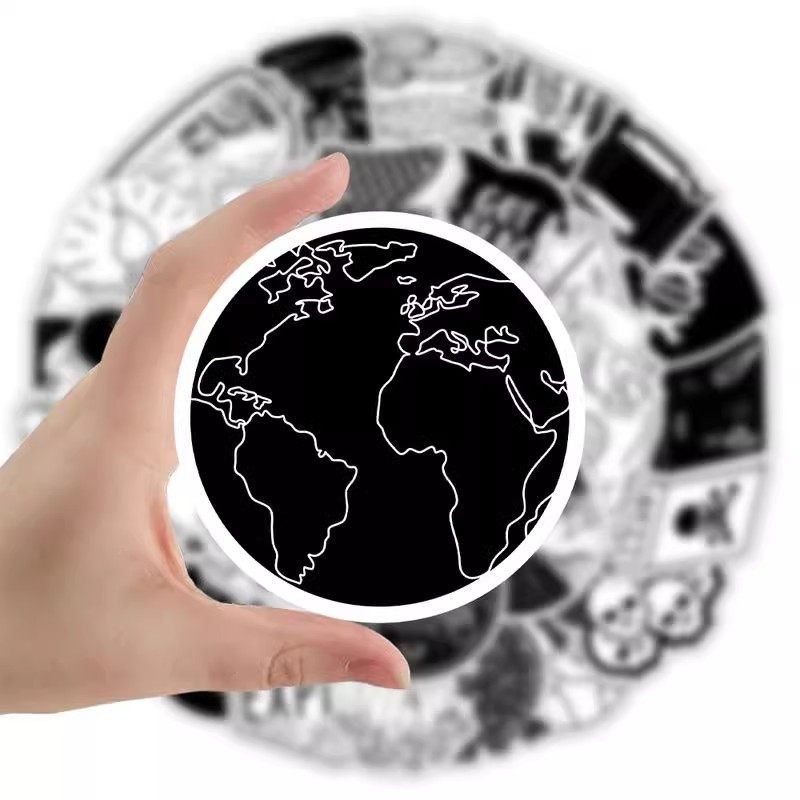 【大图释官方授权】50张黑白vsco贴纸艺术风创意涂鸦小图案行李箱电脑水杯平板手机壳防水贴画小众个性贴画,淘宝优惠券,粉丝福利购,淘宝优惠卷