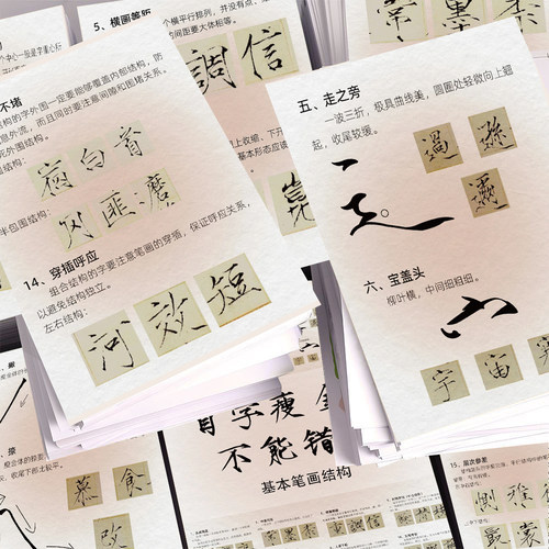 24张自学瘦金体基本笔画结构教程贴纸书法练字入门学习装饰标签贴 - 图2