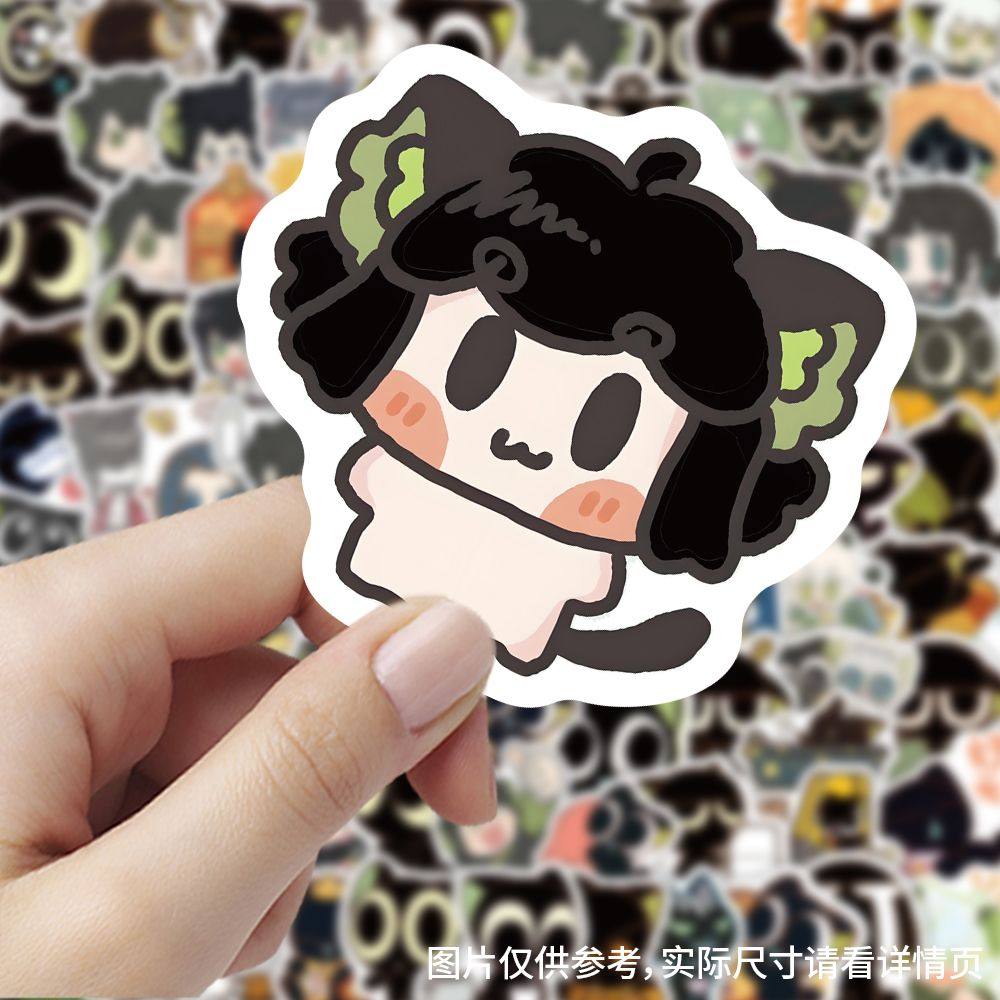 103张罗小黑战记贴纸卡通ins风可爱装饰手账行李箱标签防水小贴画,淘宝优惠券,粉丝福利购,淘宝优惠卷