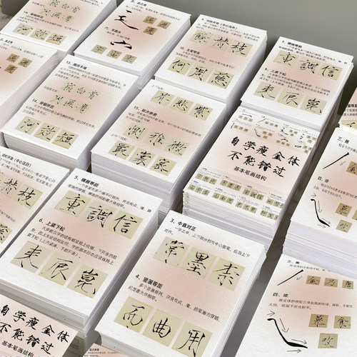 24张自学瘦金体基本笔画结构教程贴纸书法练字入门学习装饰标签贴 - 图3