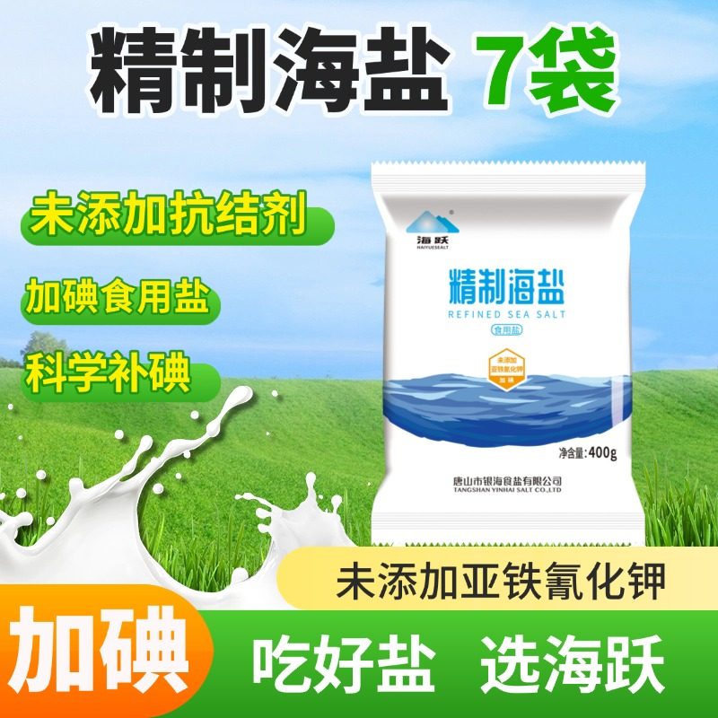 海跃自然海盐400g【未加碘绿色食品】0添加日晒海盐无抗结剂食盐