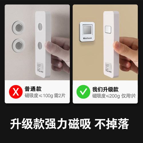 遥控器磁吸贴壁挂收纳上墙电视空调插排免打孔粘贴片强力无痕挂钩 - 图2