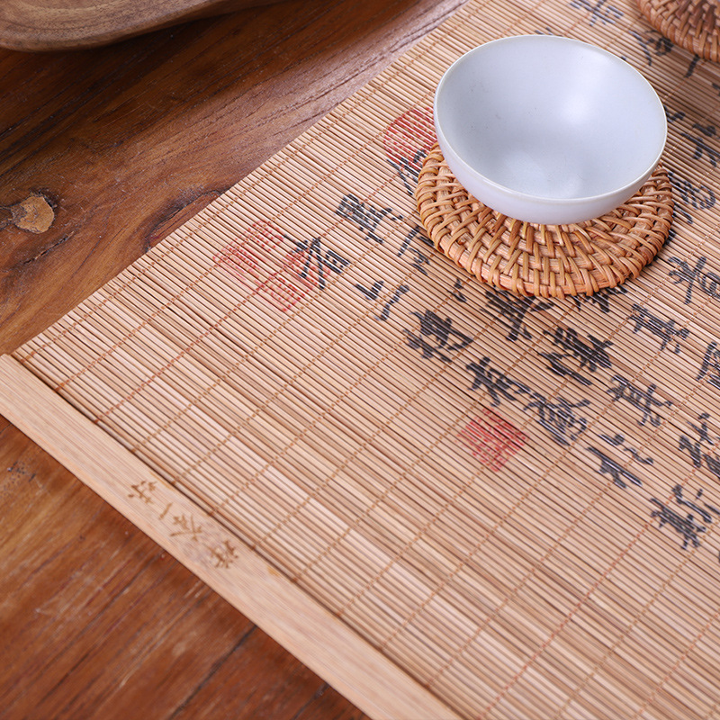 竹制桌旗桌垫新中式禅意茶席茶台桌布防水茶旗茶布茶桌垫布防烫伤 - 图2