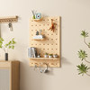 Customized solid wood hole board wall decorative storage rack entry entrance background wall display rack desk storage rack
