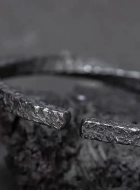 复古乌藤手镯男款潮流个性开口