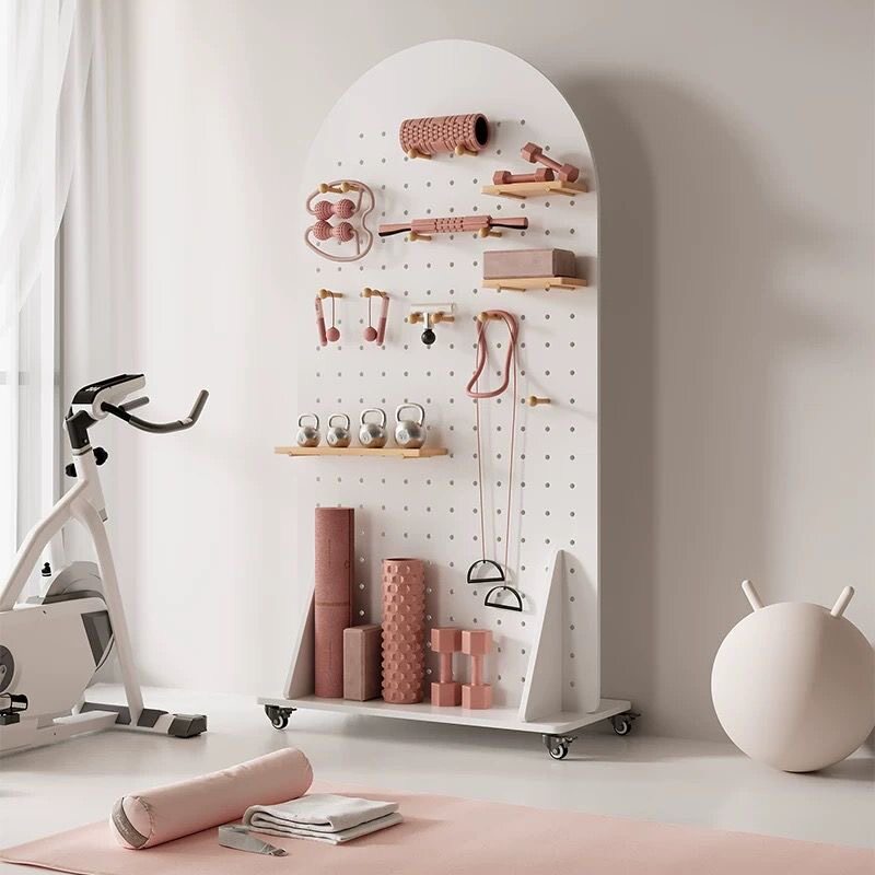 Solid wood hole custom board fitness equipment yoga sports storage shelf household vertical removable floor storage