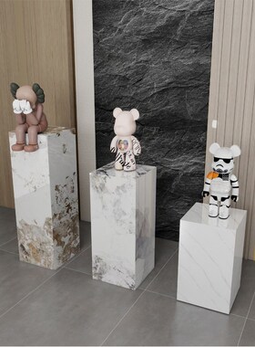 工艺品摆件台花架客展厅玄关酒店会所岩板装饰立柱大理石雕塑底座