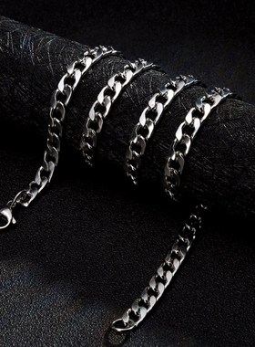 儿童项链男孩潮个性街舞走秀搭配男童装饰潮流街头嘻哈钛钢古巴连