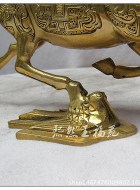 纯铜马踏飞燕摆件 复古黄铜生肖马收藏品风水家居装饰工艺品摆件