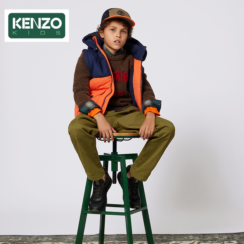 【2025秋冬新品】KENZO KIDS童装儿童休闲宽松直筒长裤K61439 - 图3