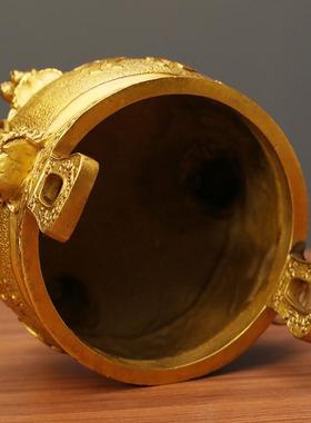 纯黄铜有求必应香炉摆件