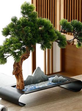 创意陶瓷假山摆件家居客厅沙盘微景观鱼缸造景装饰品书房台面笔架