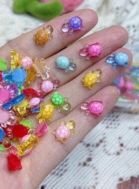 新款迷你卡通彩色夜光小乌龟玩具全妹同款模型网红爆款摆件小海龟