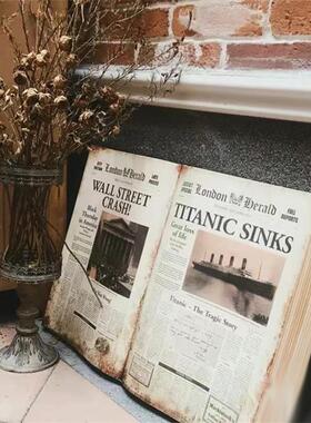 大号假书店铺软装婚礼陈列道具仿真书旧书酒吧复古软装墙面装饰