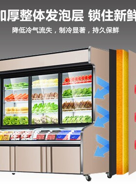 三温点菜柜麻辣烫串串蔬菜展示柜三温三室烧烤冷藏冷冻商用点菜柜