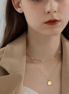 LADYB天然米粒珍珠叠戴简约项链