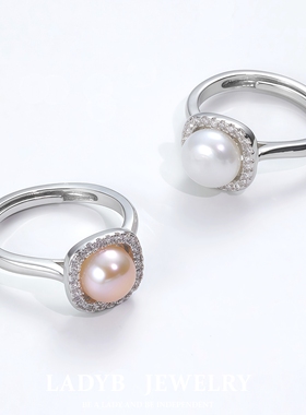 LADYB“方境”天然淡水珍珠戒指