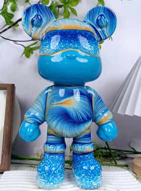 网红暴力熊摆件装饰乔迁流体熊客厅轻奢高档玄关展示柜高级存钱罐