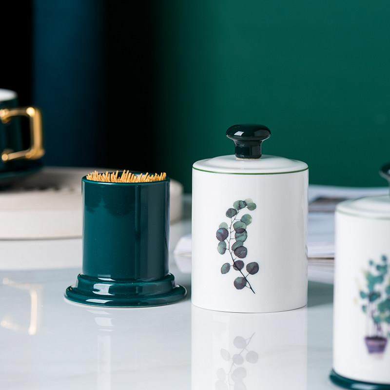 北欧创意个性牙签盒家用客厅陶瓷牙签筒简约棉签收纳盒酒店牙签罐,淘宝优惠券,粉丝福利购,淘宝优惠卷