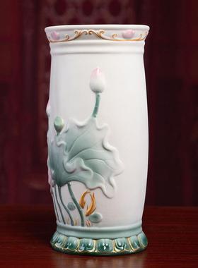 戴玉堂陶瓷插香筒家用供佛佛堂观音插香桶供品贡品佛具用品大全