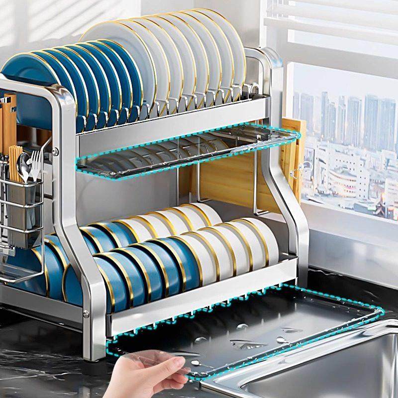 德国304不锈钢厨房碗碟置物架碗盘沥水架家用碗架碗筷收纳盒碗柜,淘宝优惠券,粉丝福利购,淘宝优惠卷