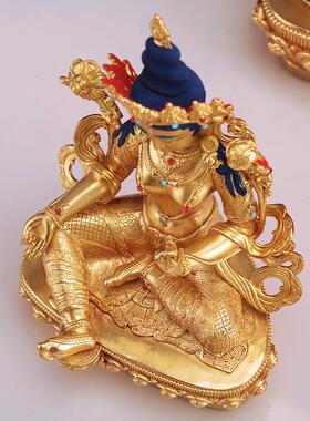 王师兄藏式绿度母佛像尼泊尔纯铜做旧客厅精工佛台供奉摆件像家用