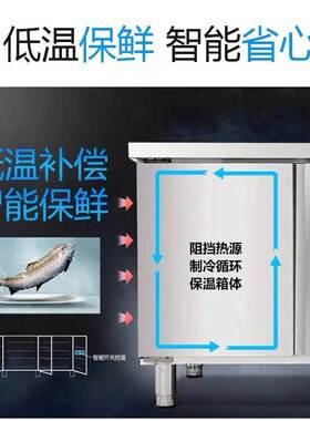 带水池冰柜冷藏工作台商用不锈钢操作台酒店冷藏保鲜冰箱高档