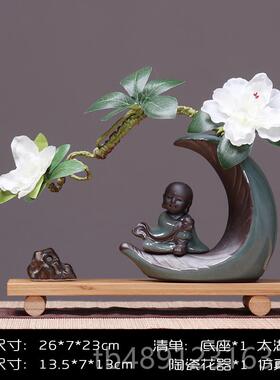 正品意朴记禅陶瓷小和尚客厅艺术品摆件创室意简约饰办公桌面茶几