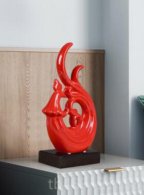 正品摆件瓷家居饰品客厅装饰陶火凤电柜创意现代摆设视玄关酒柜装