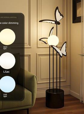 蝴蝶落地灯摆件客厅电视柜旁沙发高级感卧室法式中古艺术立式台灯