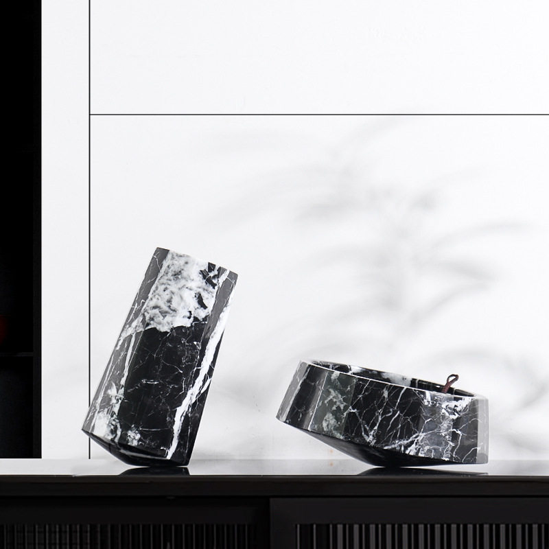 天然大理石装饰花瓶果盘餐厅客厅桌样板房高级感摆件家居摆设品,淘宝优惠券,粉丝福利购,淘宝优惠卷