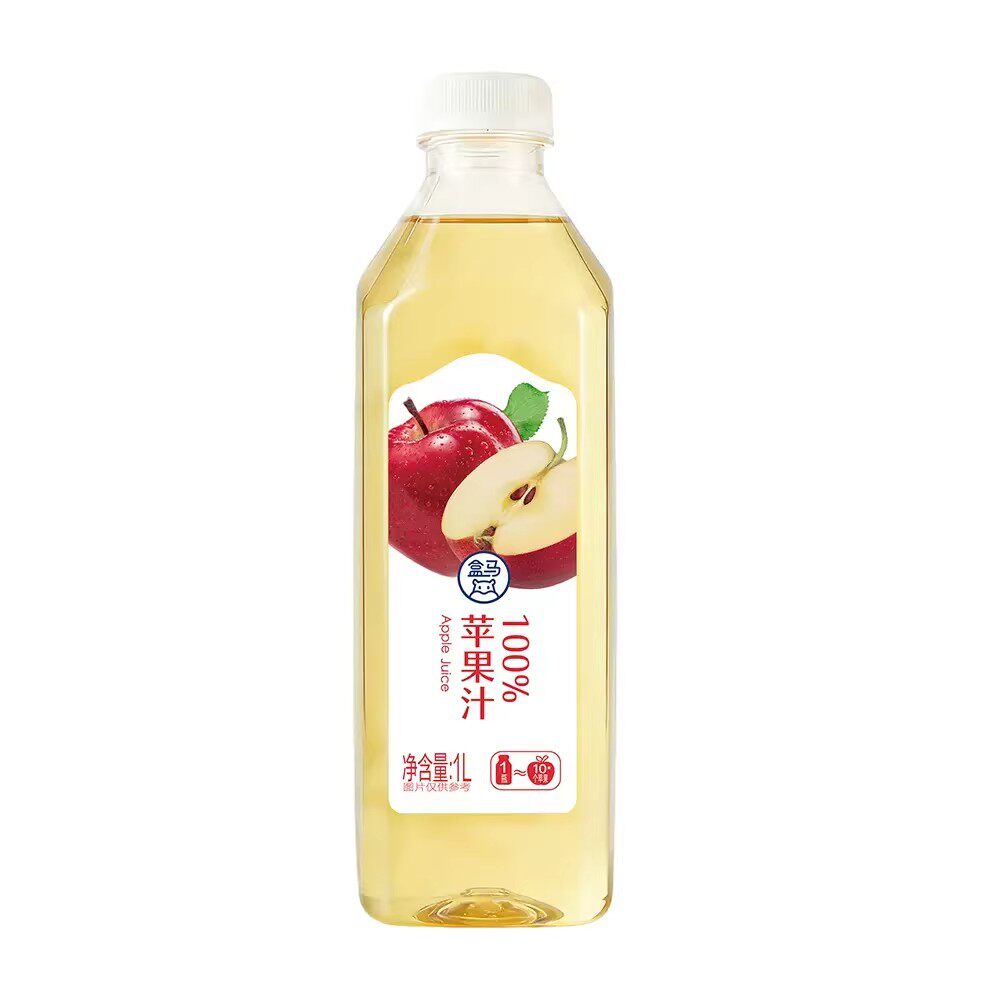 盒马HPP有机红富士苹果汁 750mL美味鲜榨风味饮料瓶装好喝