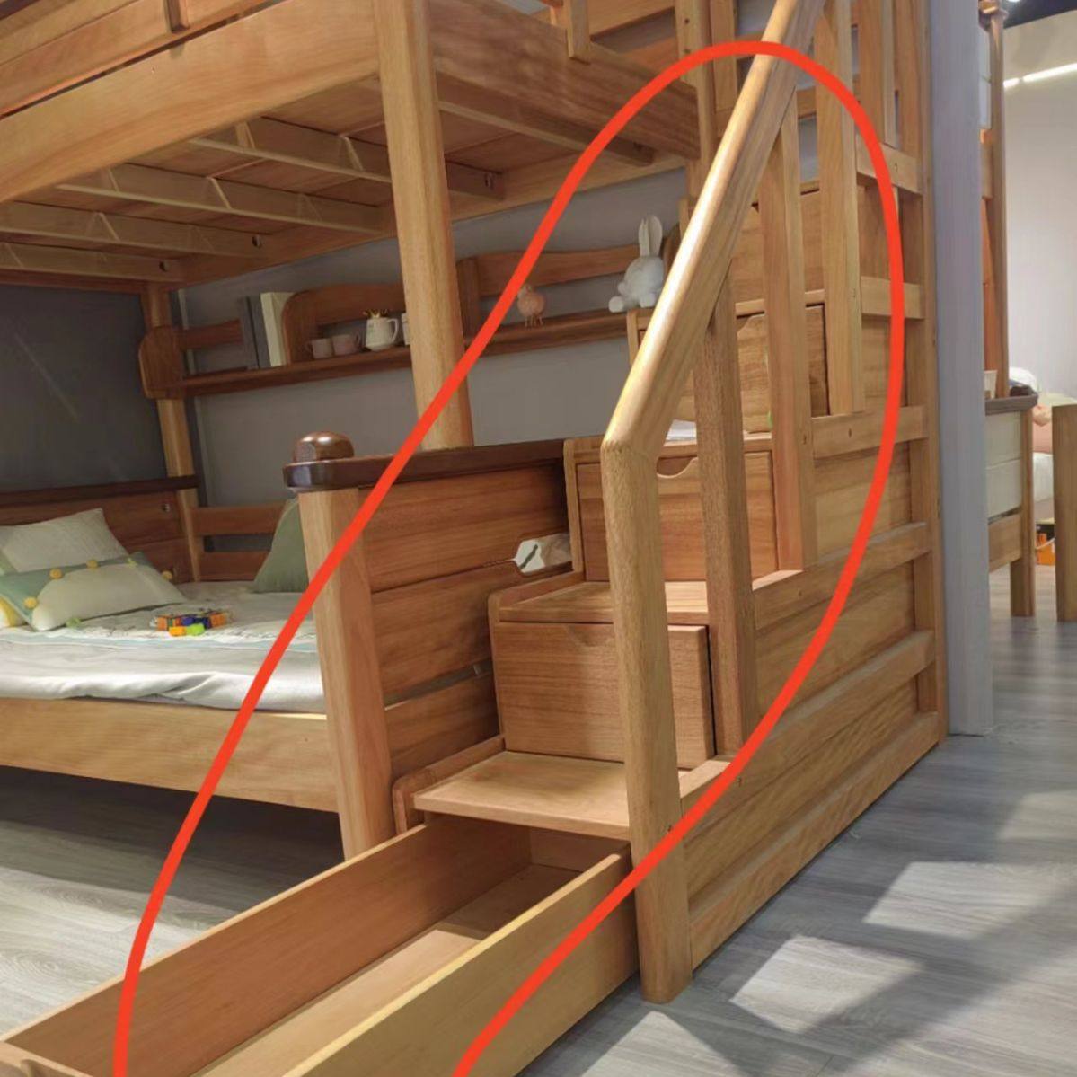 上下床双层子母床家用卧室宿舍通用梯柜红檀木檀丝木原木色和白色,淘宝优惠券,粉丝福利购,淘宝优惠卷