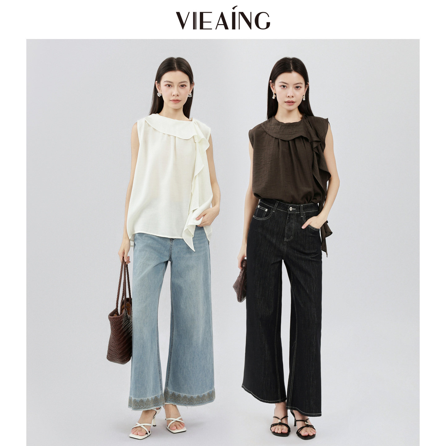 VIEA.ING薇迎无袖衬衫女2026夏季新款百搭衬衣小衫设计感显瘦上衣 款感实拍商品图