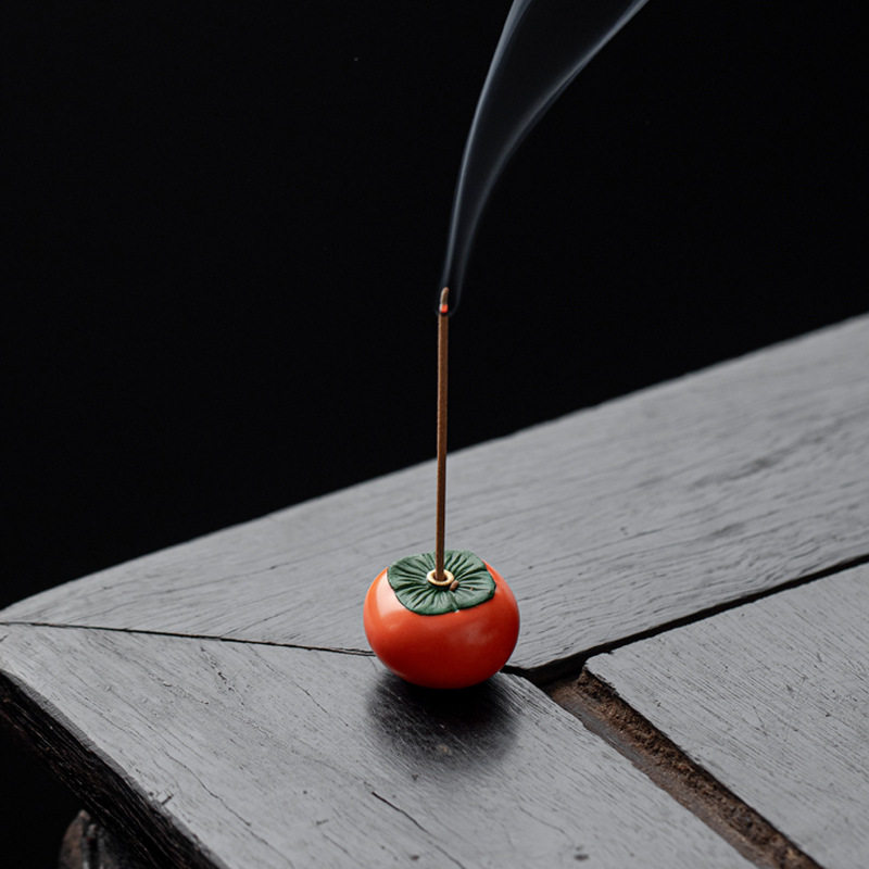 创意柿柿如意线香插 茶宠家用熏香座沉香檀香 松塔香托盘好柿发生,淘宝优惠券,粉丝福利购,淘宝优惠卷