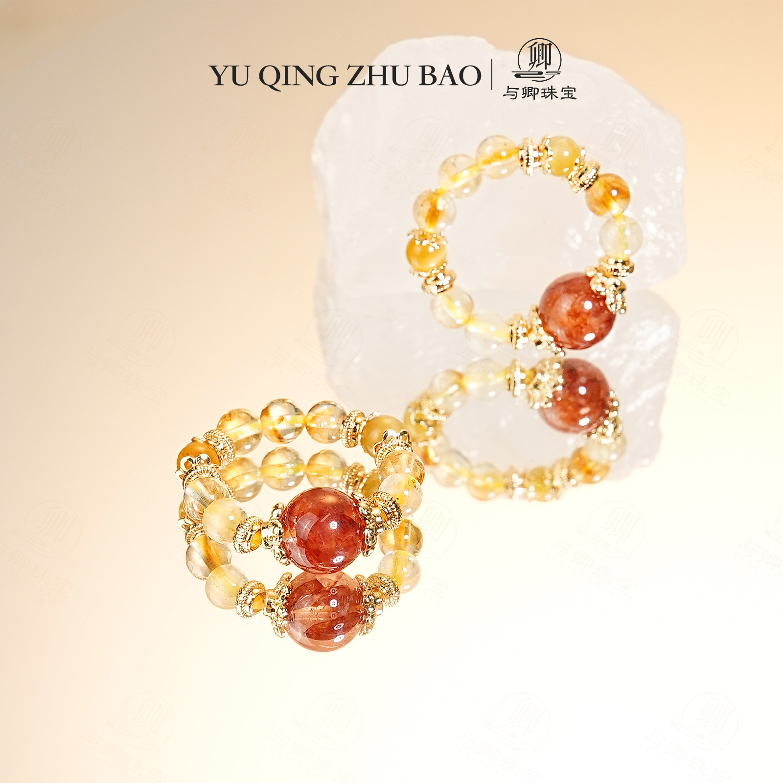 Youqing Jewelry Natural Blonde Crystal Wealth Opening Ring