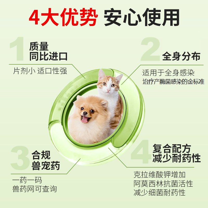 财咪阿莫西林克拉维酸钾片猫咪狗狗宠物用消炎药咳嗽鼻支,淘宝优惠券,粉丝福利购,淘宝优惠卷