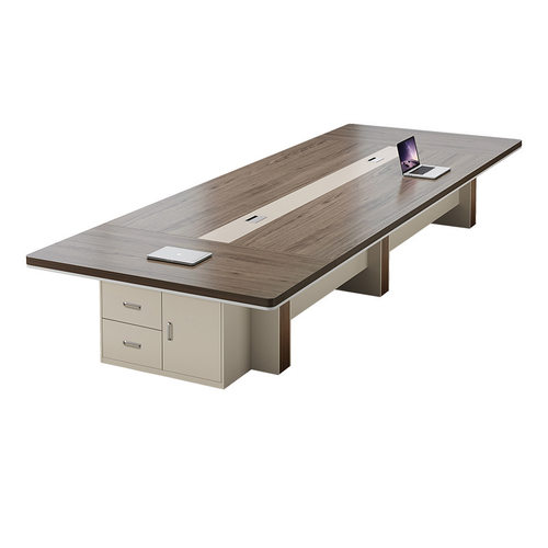 办公家具大型会议长条桌培训接待洽谈桌椅组合创意储物柜简约现代 - 图3