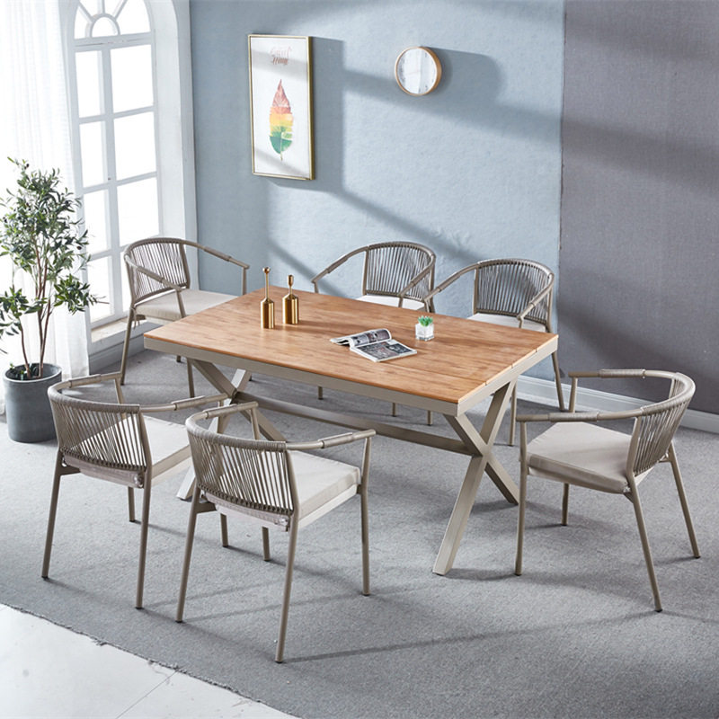 室内阳台餐桌椅组合1722驼色单人椅 家庭聚会餐桌椅套装长桌批发,淘宝优惠券,粉丝福利购,淘宝优惠卷